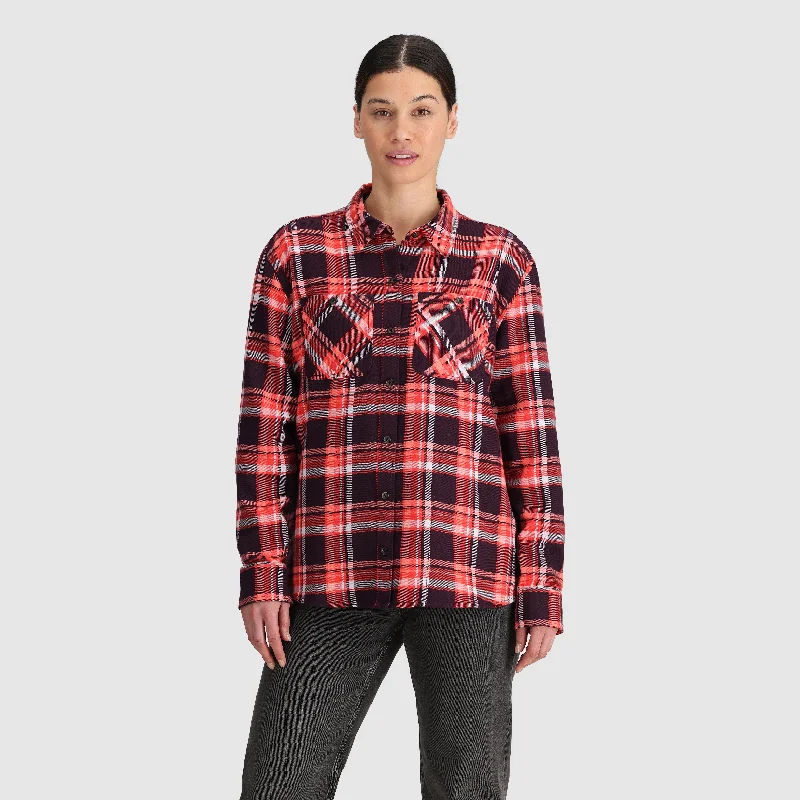Women's Feedback Flannel Twill Shirt Trendy Sleeveless Short Shirt