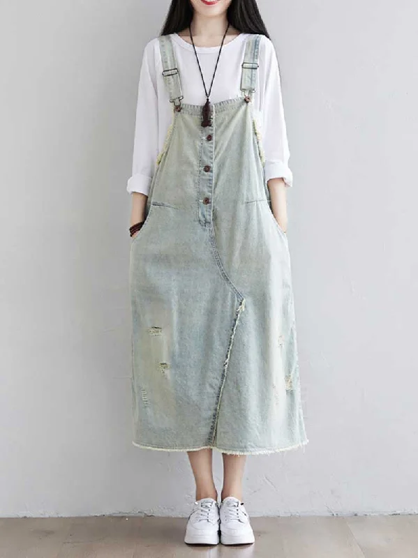 You're vibe Attract Overall Midi Dress Stylish Vintage Midi Dress
