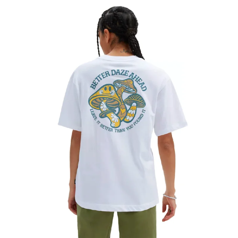 Womens Better Daze Pocket T-shirt Dusk Downer White Boxy Fit Fitted Loose