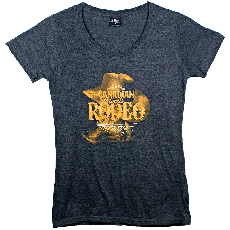 Canadian Finals Rodeo Women's Vintage Graphic T-Shirt Chenille Blend Fleece Blend Nylon Blend