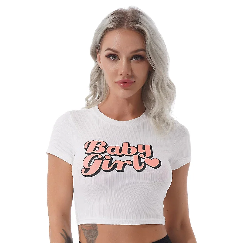 Casual Slim Women's T-shirt / Print Bodycon Fashion Streetwear / Summer Female Tops Embroidered Appliqued Beaded Casual Slim Women's T-shirt / Print Bodycon Fashion Streetwear / Summer Female Tops Embroidered Appliqued Beaded