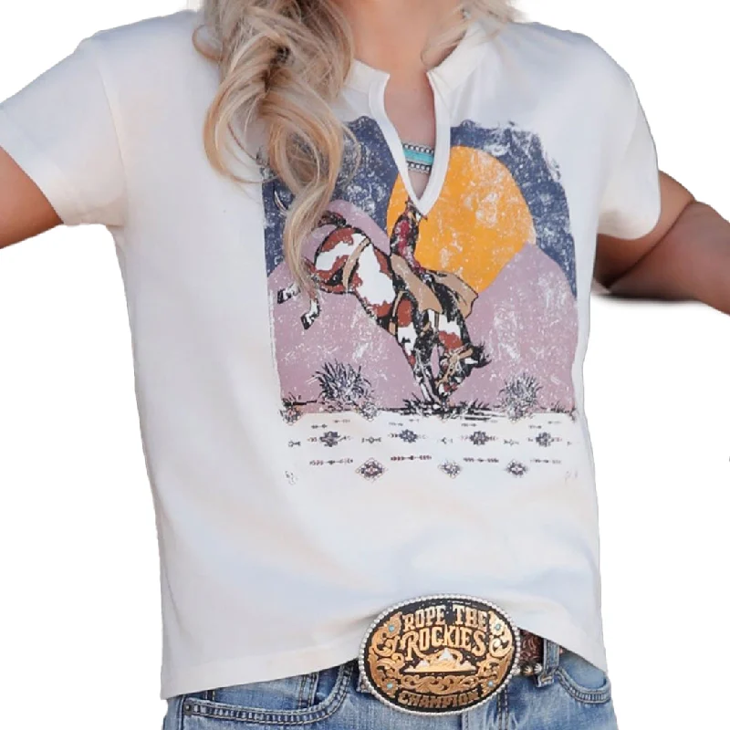 Cruel Denim Women's Bronc Rider T-Shirt Satin Fabric Silk Fabric Chiffon Fabric