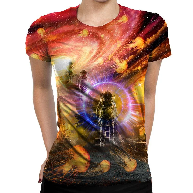 Grand Entrance Womens T-Shirt Silk Blend Satin Velvet