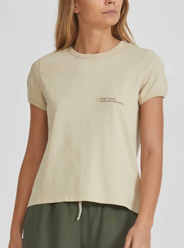 T-SHIRT COM ESTAMPADO NO PEITO Mesh Canvas Denim