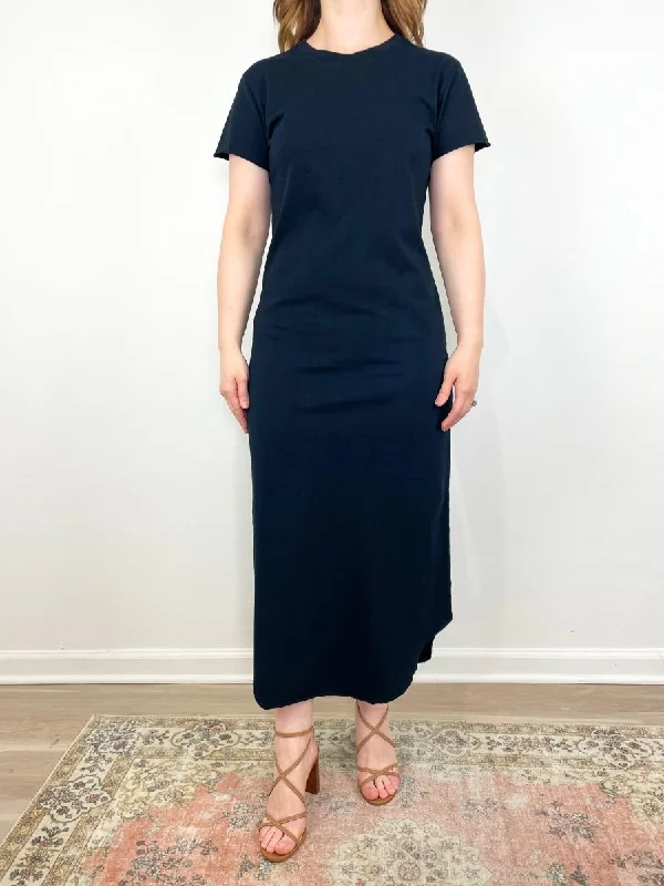 Harper Perfect Tee Maxi Dress in British Royal Navy Fashionable High-Waist Maxi Dress