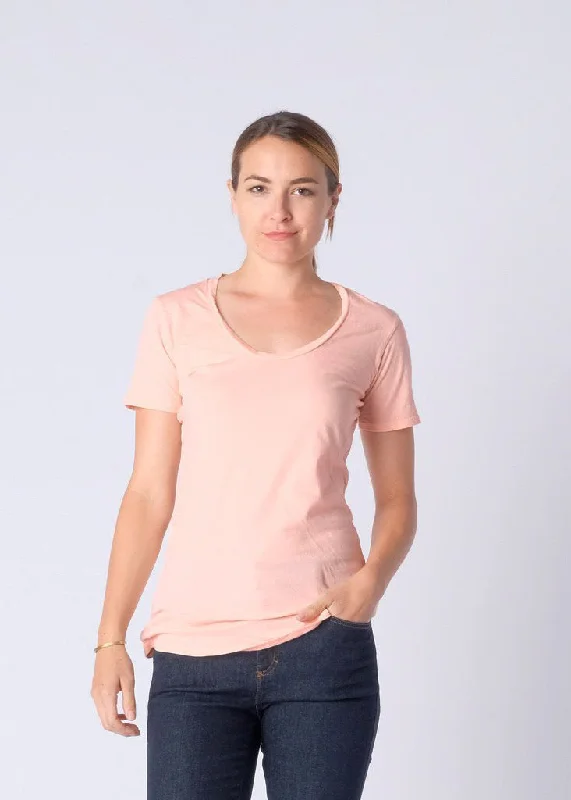 Brooklyn Denim Co. Organic Cotton Swoop Neck Tee - Hawaiian Salt Elegant Classic Vintage Brooklyn Denim Co. Organic Cotton Swoop Neck Tee - Hawaiian Salt Elegant Classic Vintage