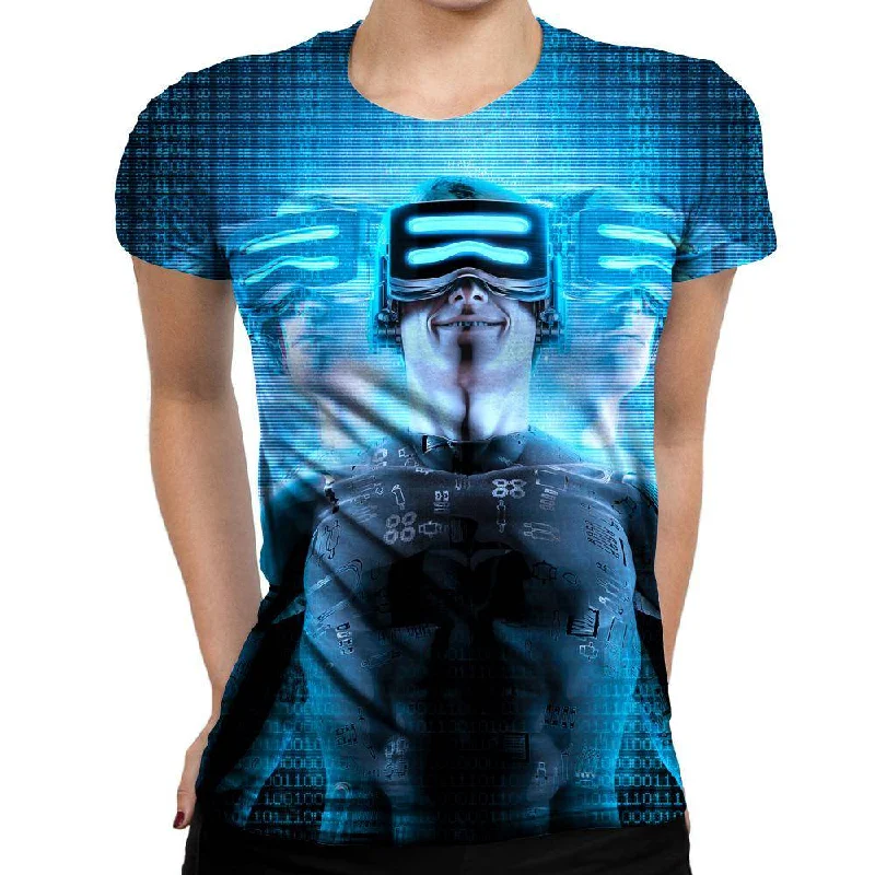 Infinite Gamer Womens T-Shirt V-Neck T-Shirt Long Sleeve Cotton