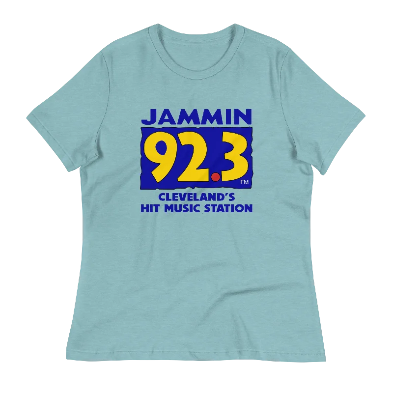 Jammin 92.3 Women's T-Shirt Zippered Front Buttoned Front Snap Front