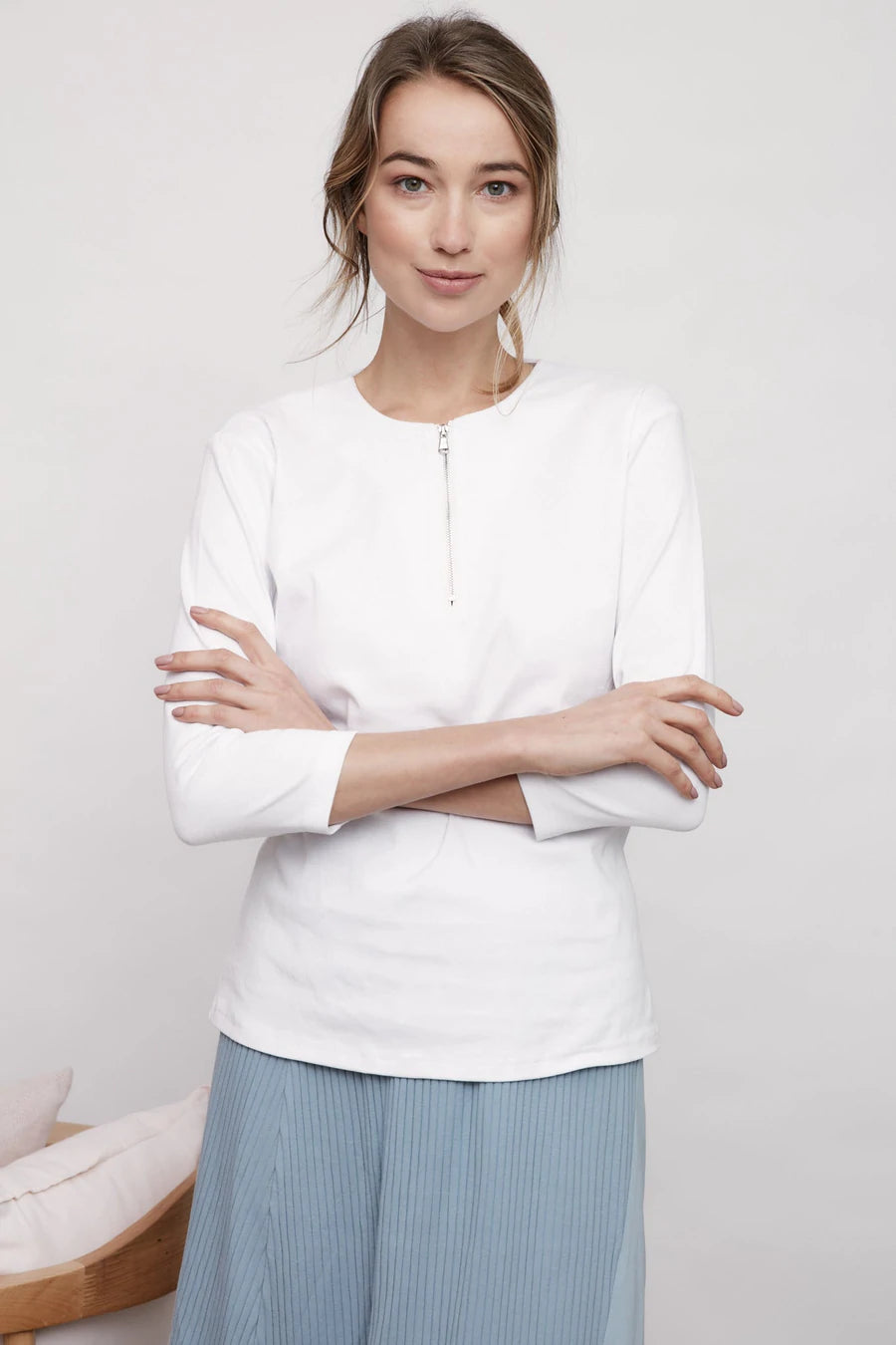 Ladies Burley Tee (2 colors) Zippered Front Buttoned Front Snap Front