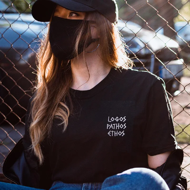 Logos Pathos Ethos - Embroidered - Premium T-Shirt Fashionable Trendy Casual