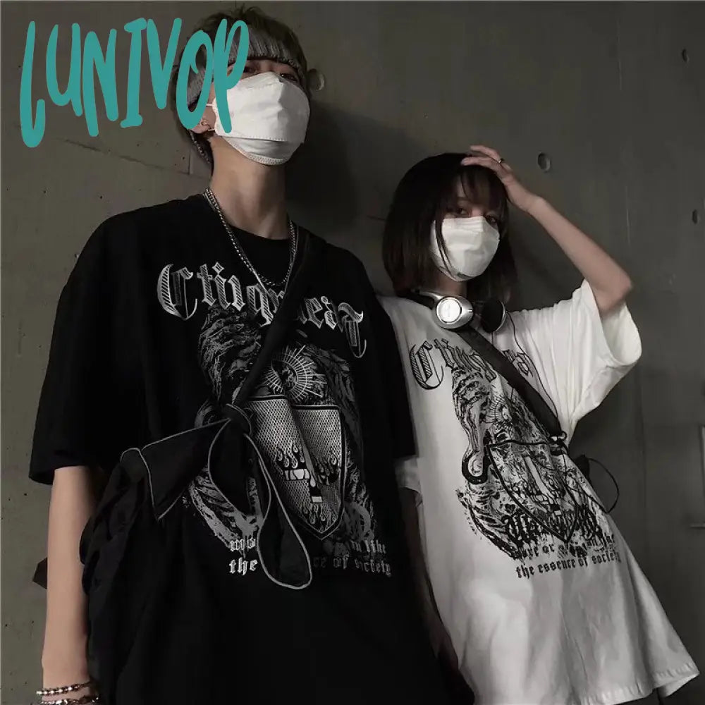 Lunivop 90s streetwear INS Dark Street Hip Hop Personality All-Match Loose round Neck Short Sleeve T-shirt Dark Striped Floral Plaid Lunivop 90s streetwear INS Dark Street Hip Hop Personality All-Match Loose round Neck Short Sleeve T-shirt Dark Striped Floral Plaid