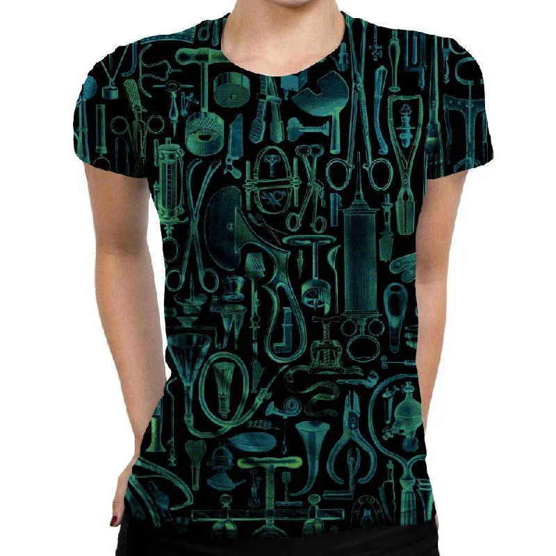 Medical Condition Womens T-Shirt Zippered Buttoned Snapped