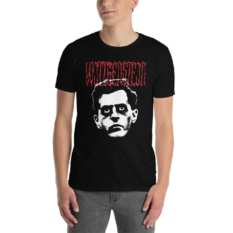 Metal Philosophers - Wittgenstein - Premium T-Shirt Hooded Caped Shawl Collar