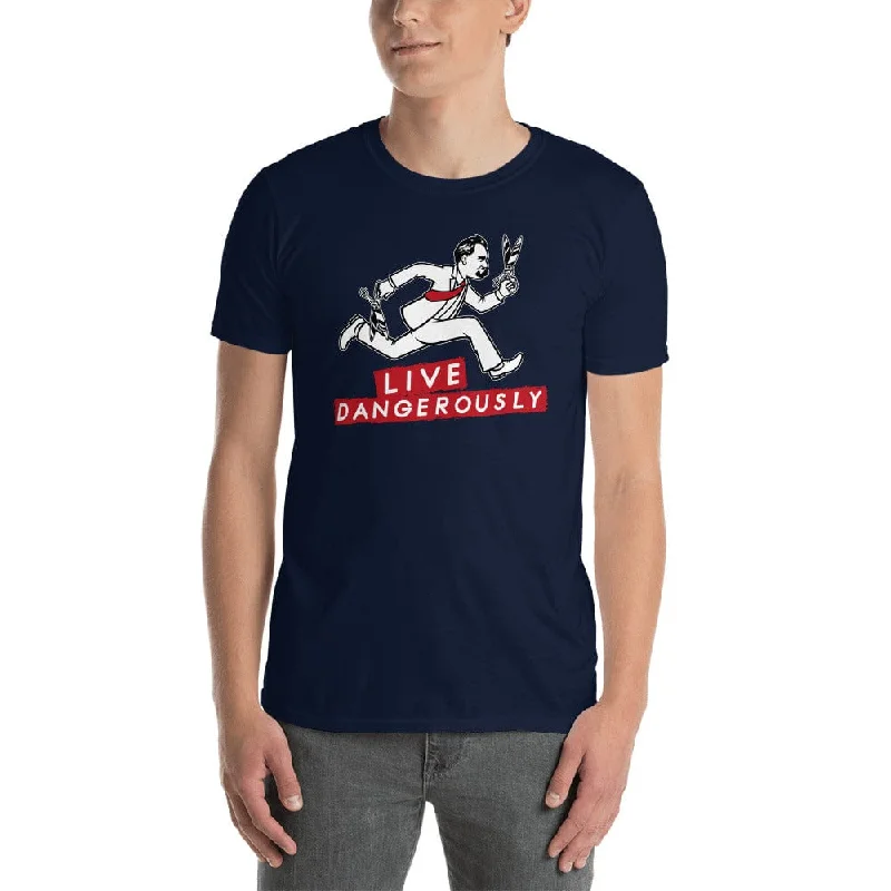 Nietzsche running with scissors - live dangerously - Premium T-Shirt Satin Blend Silk Blend Wool Blend