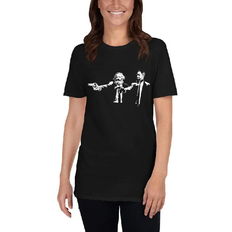 Philo Fiction - Marx & Engels - Premium T-Shirt V-Neck T-Shirt Long Sleeve Cotton