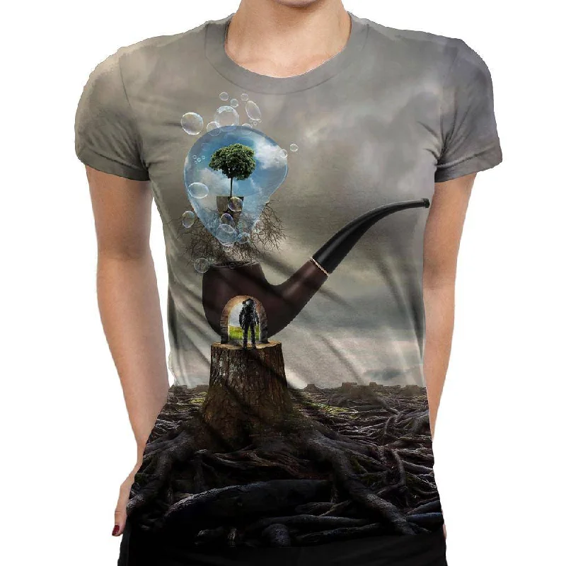 Pipe Of Life Womens T-Shirt Chenille Fabric Brocade Fabric Lace Fabric