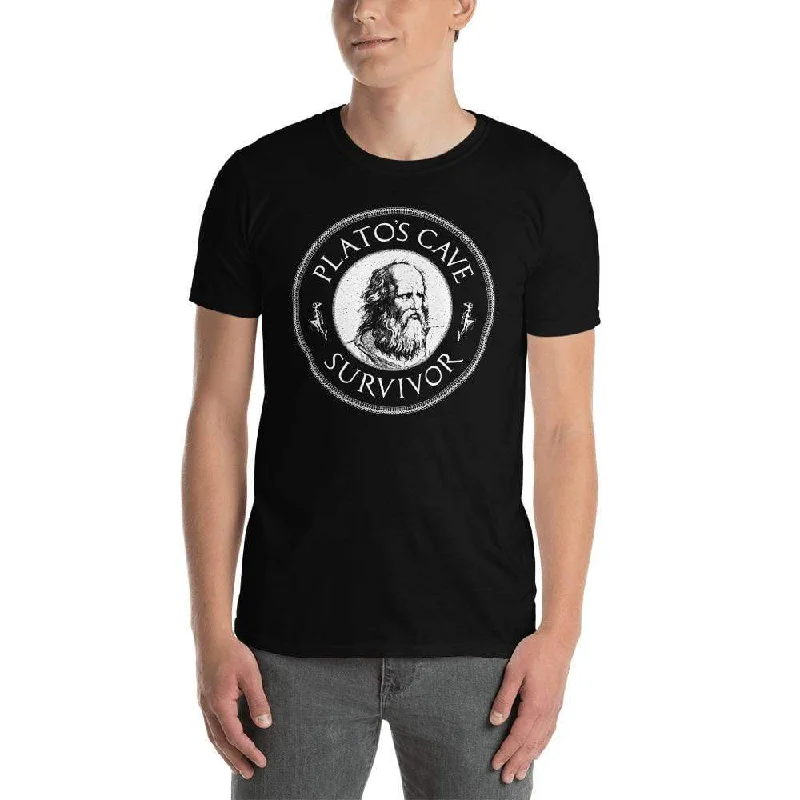 Plato's Cave Survivor - Premium T-Shirt Solid Print Embellished