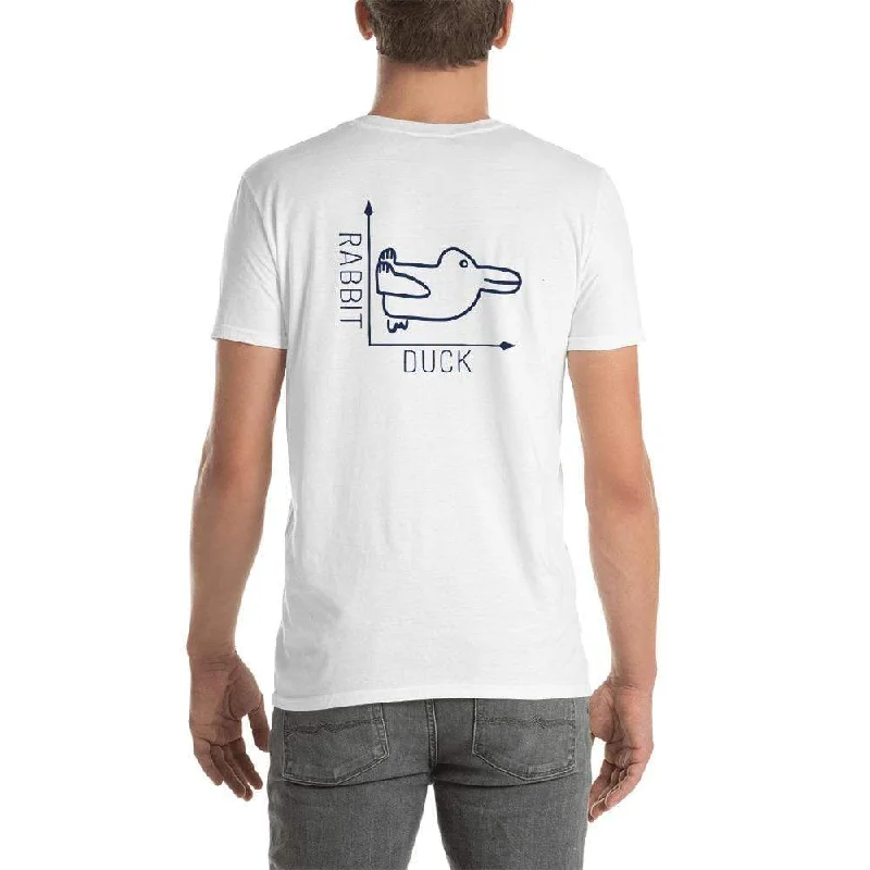 Rabbit-Duck - Front and Back print - Premium T-Shirt Striped Floral Plaid