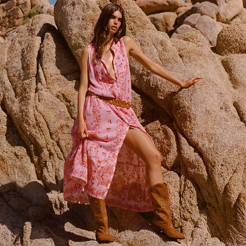 Rebel Spirit Button Through Maxi Dress Classic A-Line Maxi Dress