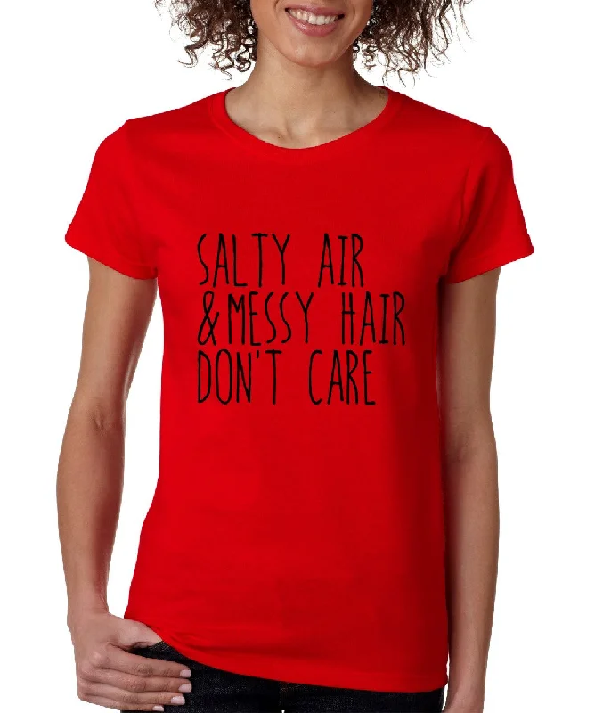 Salty Air Messy Hair Don't Care Shirt womens t-shirt Collared T-Shirt Boat Neck A-Line Salty Air Messy Hair Don't Care Shirt womens t-shirt Collared T-Shirt Boat Neck A-Line
