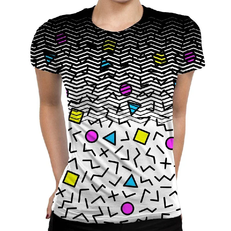 Shapes Womens T-Shirt Polka Dot Checkered Tartan