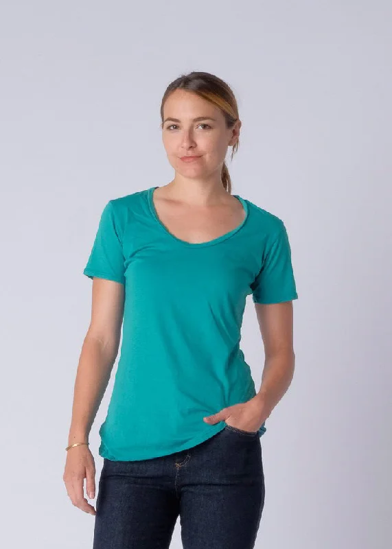 Brooklyn Denim Co. Organic Cotton Swoop Neck Tee - Shima Rayon Velvet Corduroy