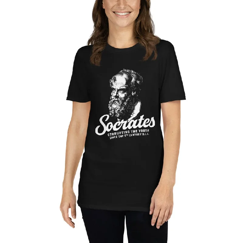 Socrates - Corrupting the youth - Premium T-Shirt Notch Collar Peter Pan Collar Cowl Neck Socrates - Corrupting the youth - Premium T-Shirt Notch Collar Peter Pan Collar Cowl Neck