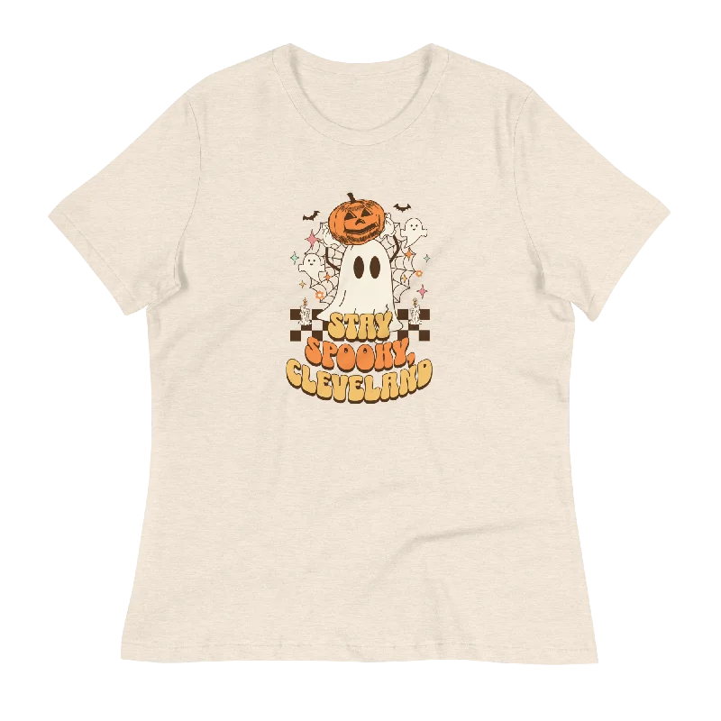 Stay Spooky, Cleveland Women's Halloween T-Shirt Layered Multi-layer Single Layer
