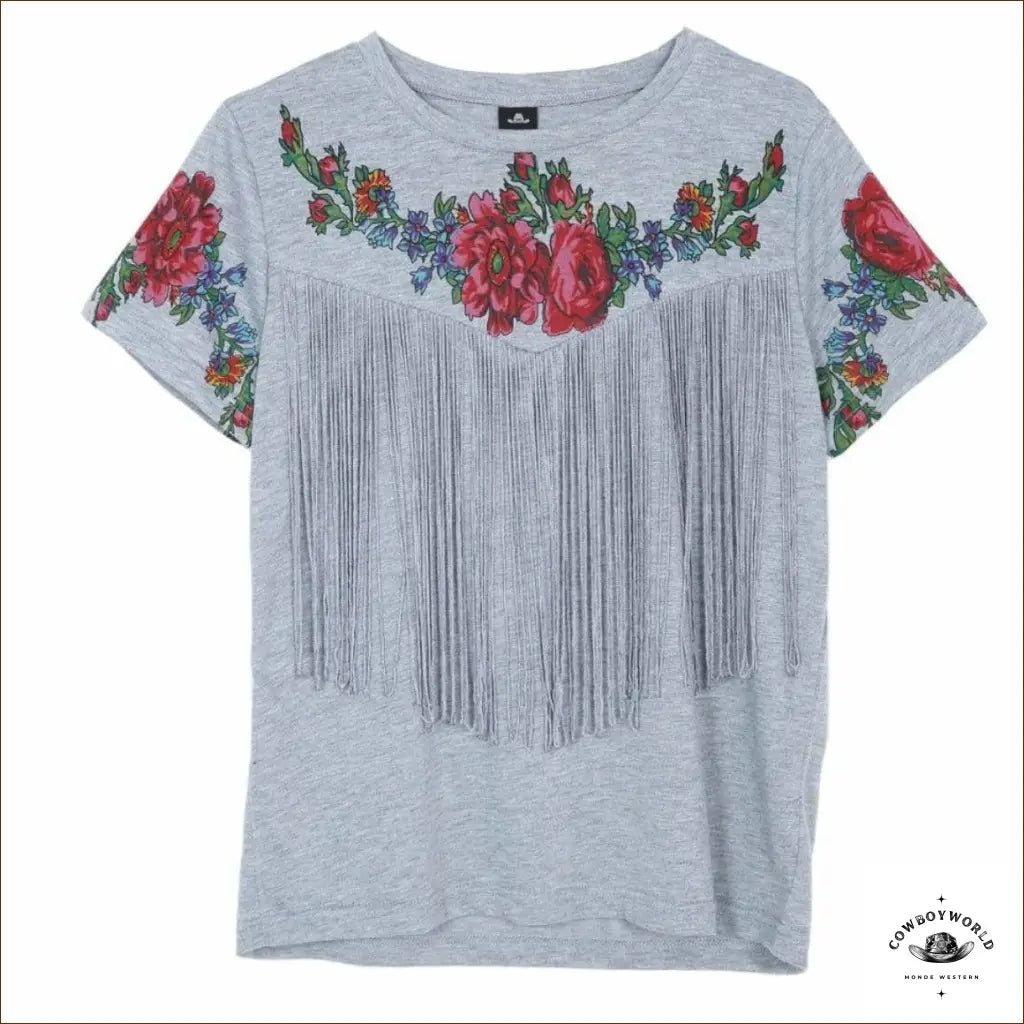 T-Shirt Femme Country Lace Blend Ribbed Blend Corduroy Blend
