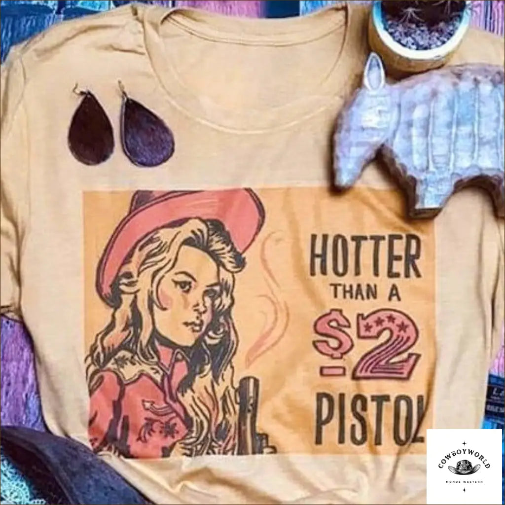 T-Shirt Hotter Than A 2$ Pistol Houndstooth Herringbone Solid