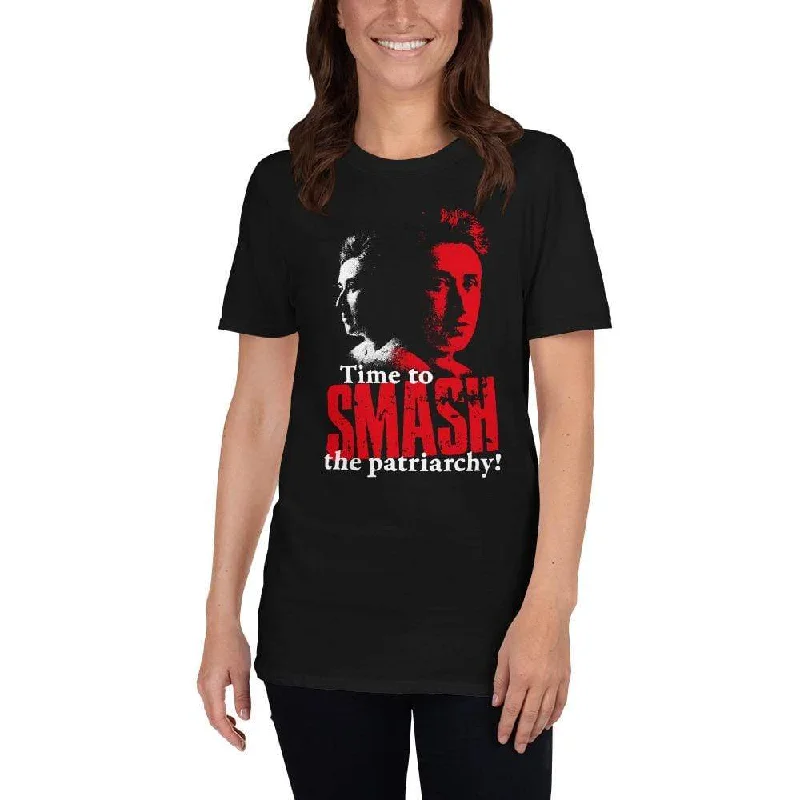 Time to SMASH the patriarchy! by Rosa Luxemburg - Premium T-Shirt Wool Fabric Cashmere Fabric Tweed Fabric