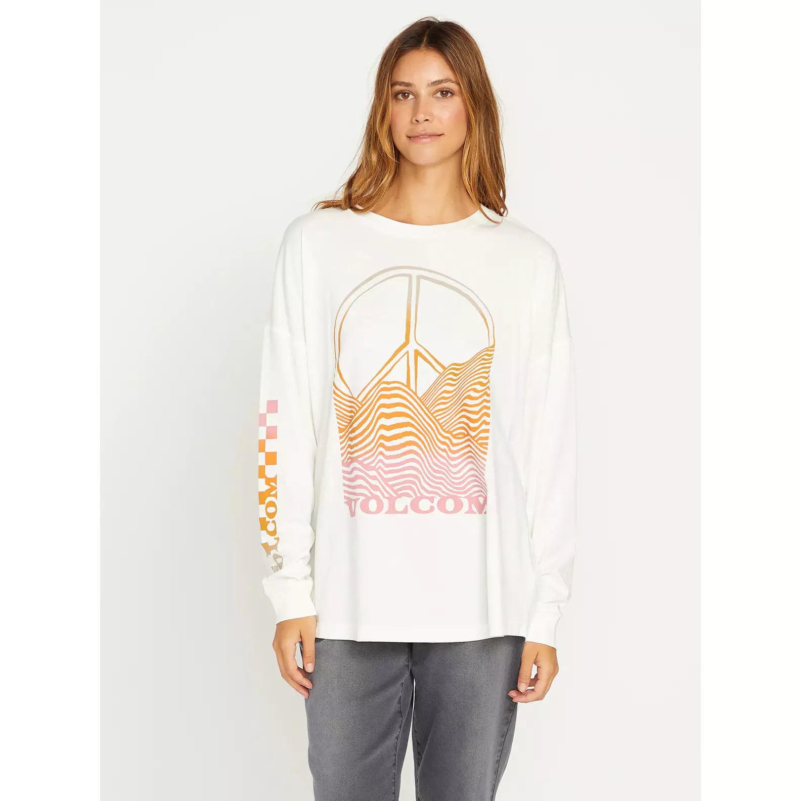 Volcom Werking Doubles Long Sleeve T-Shirt Silk Blend Satin Velvet