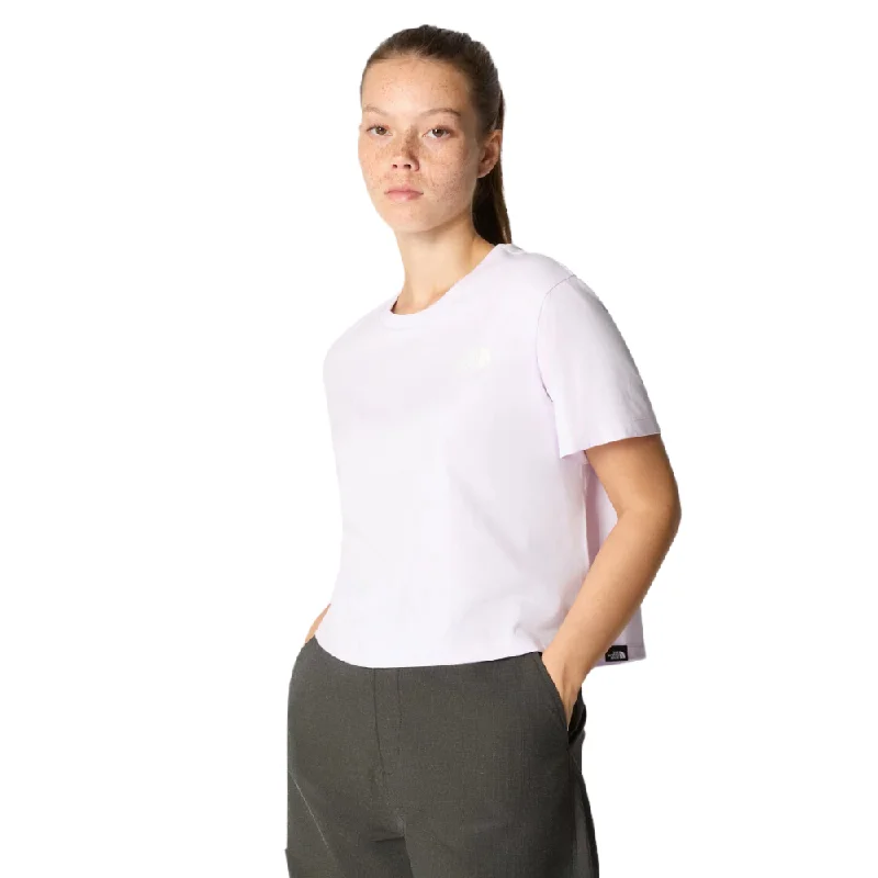 Womens Cropped Simple Dome T-shirt Icy Lilac Machine Wash Dry Clean Hand Wash