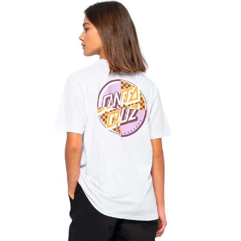 Womens Intro Dot T-Shirt White Embroidered Appliqued Beaded