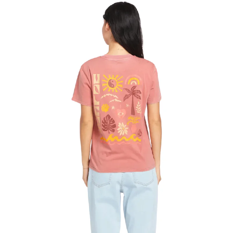 Womens Lock It Up T-shirt Mauve Rose Cozy Warm Stylish