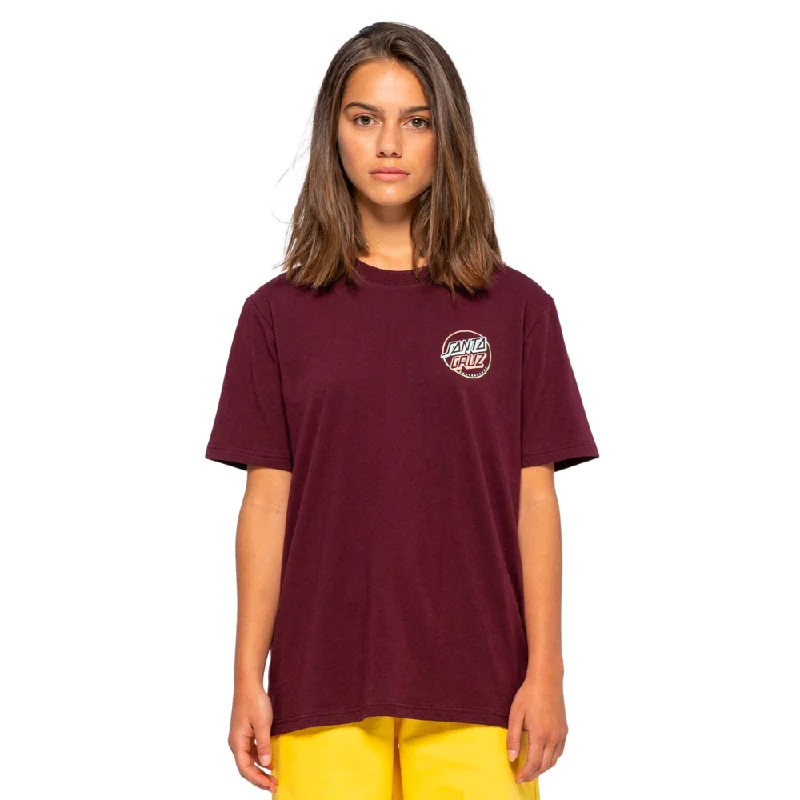 Womens Opus In Colour T-Shirt Beetroot Striped Floral Plaid