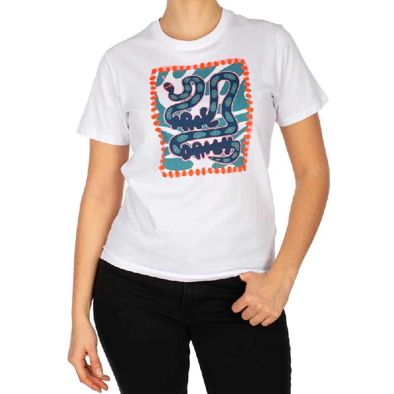Womens Serpens T-shirt White Oversized T-Shirt Spandex breathable