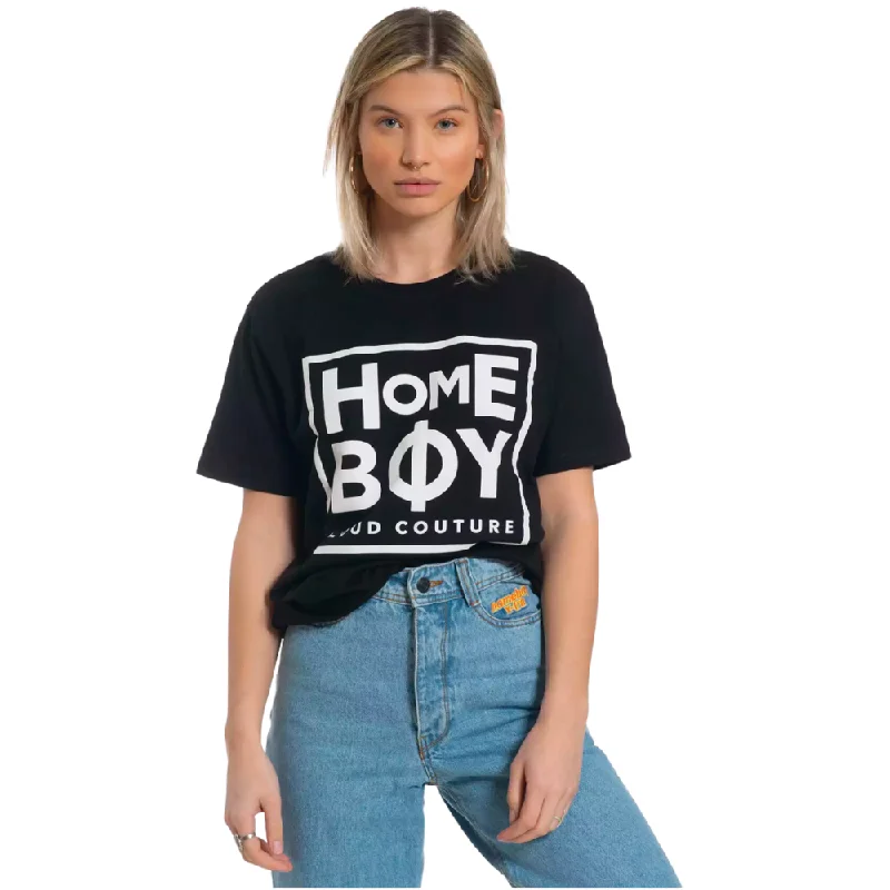 Womens Take You Home T-shirt Black Real Fur Shearling Chenille