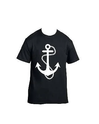 White Anchor T-Shirt Print Jacquard Patchwork