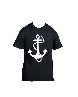 White Anchor T-Shirt Front Pockets Side Pockets Patch Pockets