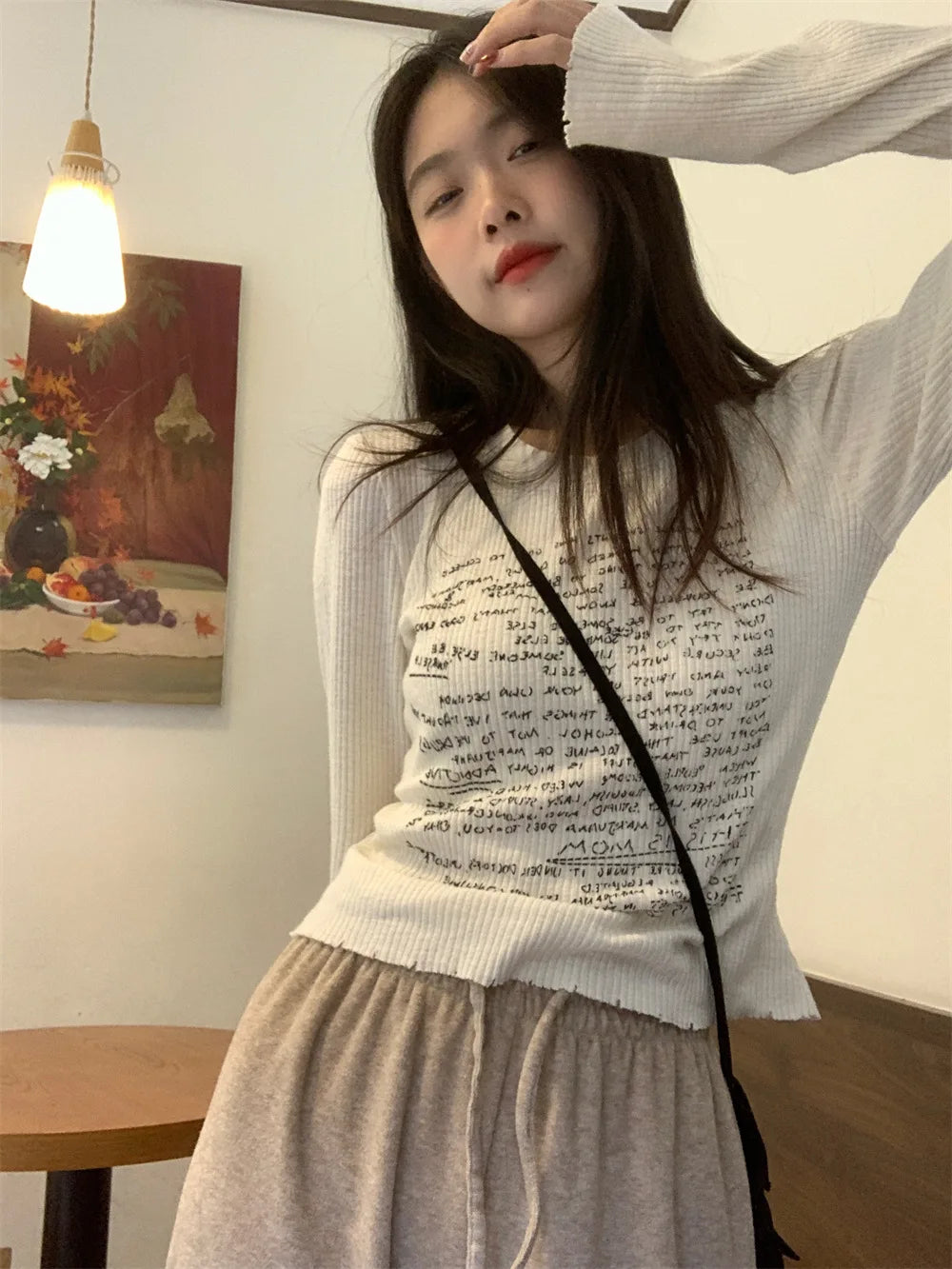 Lunivop Y2K Women Shoulder Long Sleeve Letter Printed T-shirt Round Neck T-Shirts Korean Autumn Vintage Long Sleeve Knit Fashion Tops Print Jacquard Patchwork Lunivop Y2K Women Shoulder Long Sleeve Letter Printed T-shirt Round Neck T-Shirts Korean Autumn Vintage Long Sleeve Knit Fashion Tops Print Jacquard Patchwork