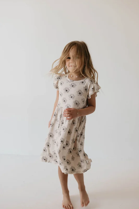 Ruffle Sleeve Bamboo Dress | Desert Bloom