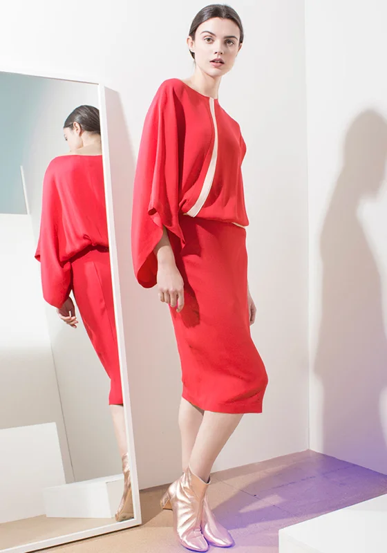 Caroline Kilkenny Venus Draped Dress, Raspberry