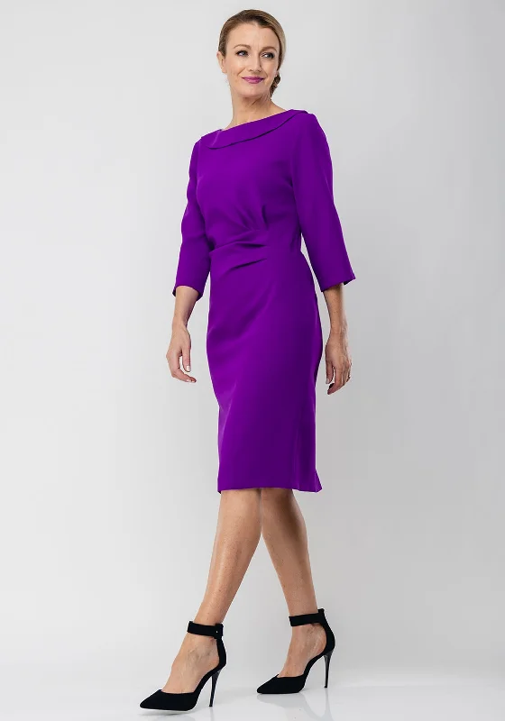 Lizabella Ruched Bodice Pencil Dress, Purple