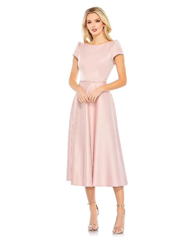 Mac Duggal 26663 Cap Sleeve Tea Length Dress
