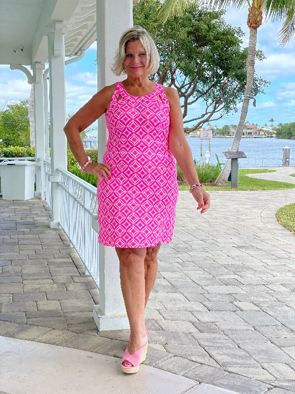 PINK DIAMONDS HALTER DRESS