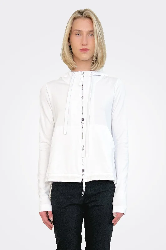 Graphic Zip Hooded Jacket - White