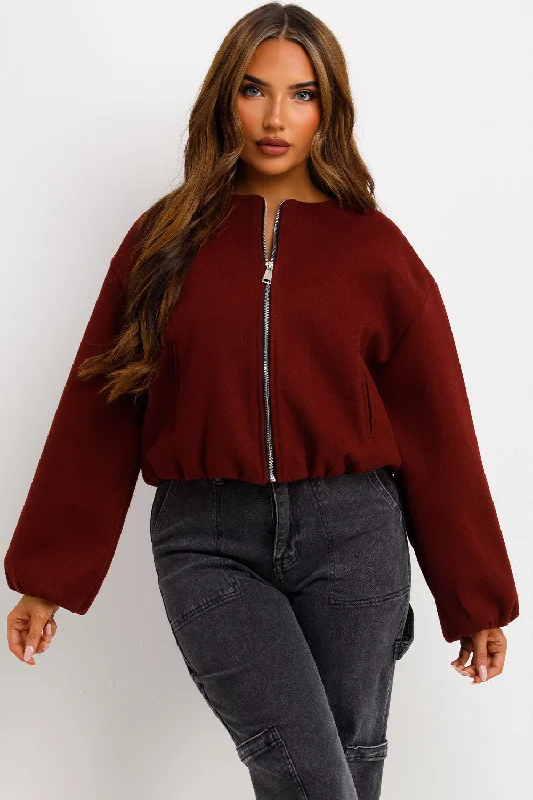 Soft Bomber Jacket Wine