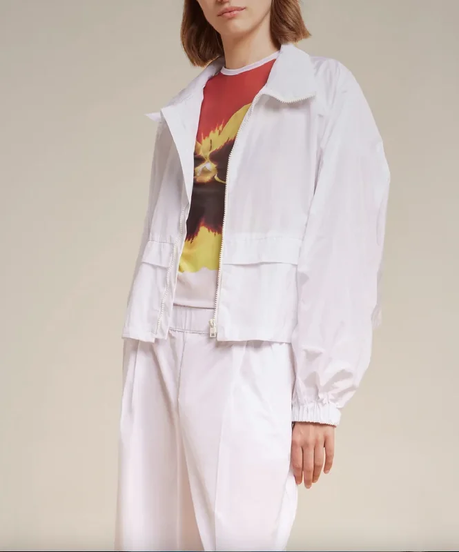 Taffeta Bomber Jacket - White