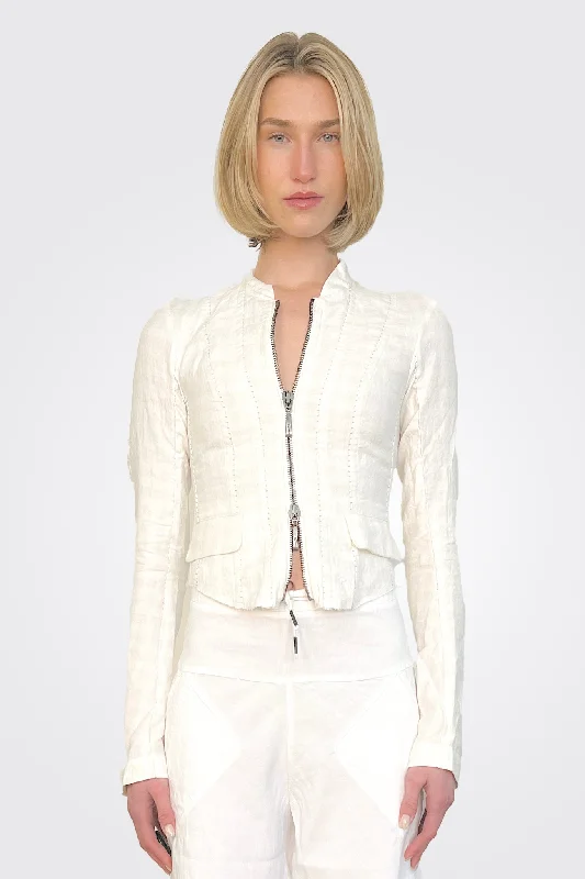 Zip Bar Jacket - Chalk